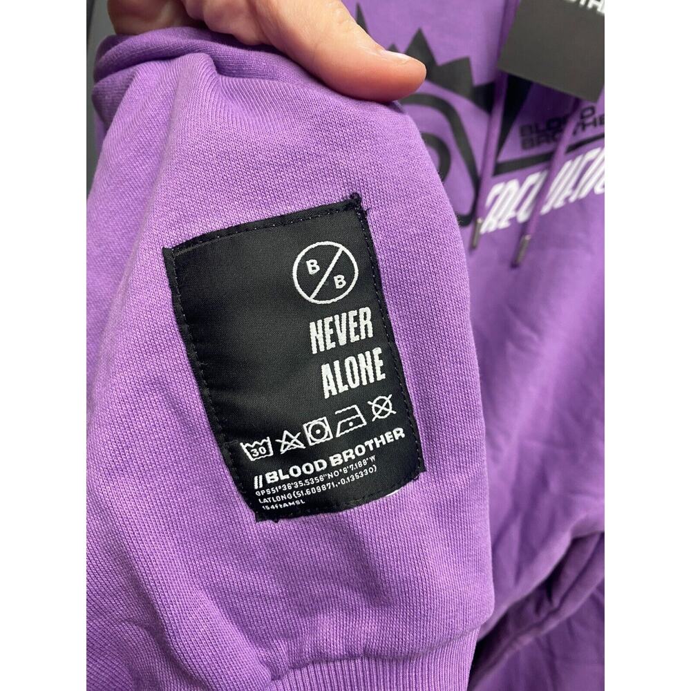 Blood Brother Pullover Hoodie Men's Medium Purple High Frequency B35, b65 - Picture 5 of 7